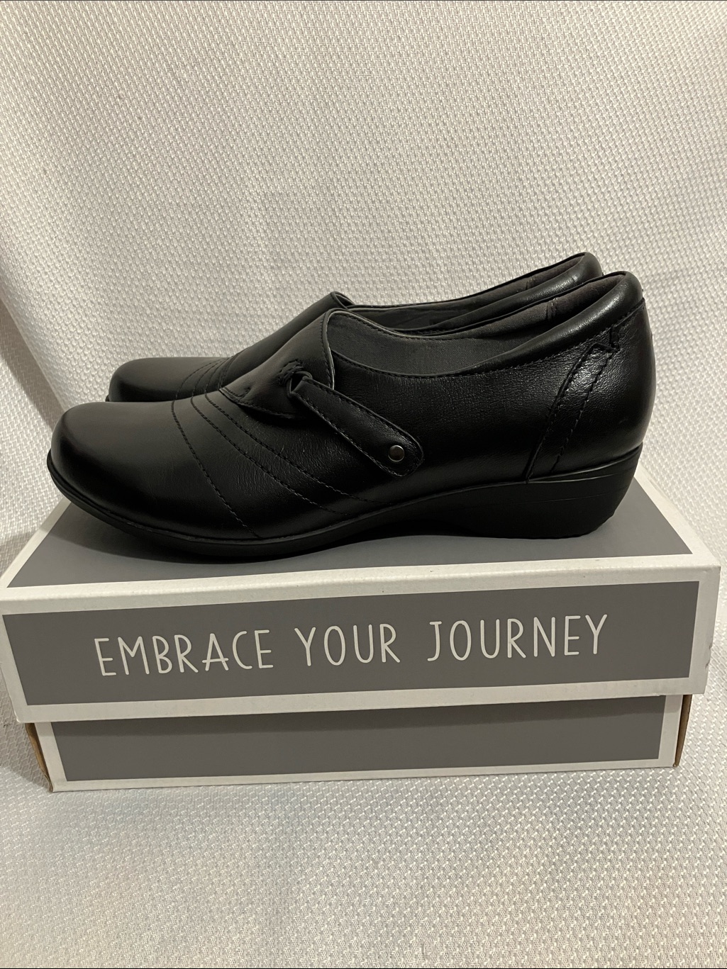 Dansko Black Leather Slip-On Flats